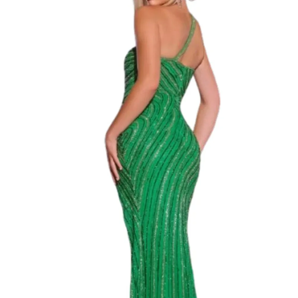 SALE NWT Jovani 34010 Sequin Prom Dress Green 6 - Picture 3 of 6